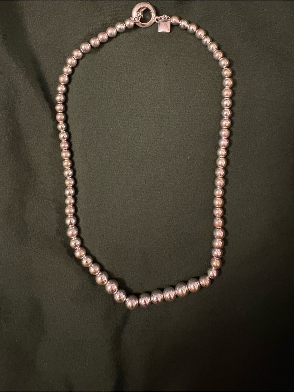 Ralph Lauren Silver-Tone Beaded Necklace